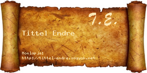 Tittel Endre névjegykártya