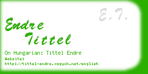 endre tittel business card